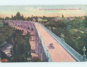 Unused Divided-Back BRIDGE SCENE Pasadena - Los Angeles California CA H8376