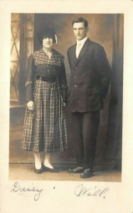 Columbus Nebraska c1910 RPPC Real Photo Postcard Well Dress Woman & Man