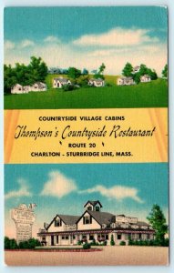 CHARLTON - STURBRIDGE Line, MA~ Thompson's COUNTRYSIDE VILLAGE CABINS Restaurant