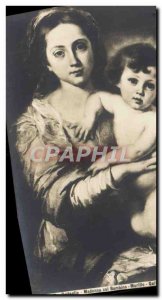 Old Postcard Firenze Madanna Col Bambino Murillo Uffizi Gall