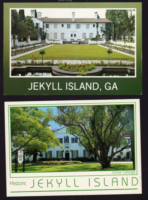 GA Lot 2 Jekyll Island Postcards Crane Cottage Georgia Carte Postale