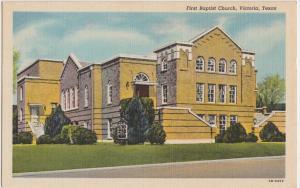 Texas Tx Postcard Old VICTORIA Baptist Church Building 