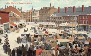 Public Market Bangor Maine 1908 postcard
