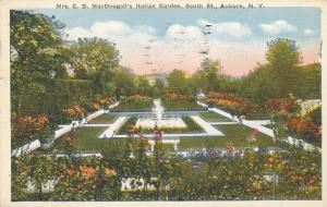 Mrs. MacDougall's Italian Garden on South Street Auburn NY New York pm 1921 - WB