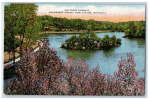 1951 Oak Creek Parkway Milwaukee County Park System Wisconsin Vintage Postcard 