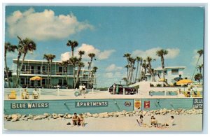 c1960 Blue Waters Apartments South Atlantic Ave. Daytona Beach Florida Postcard