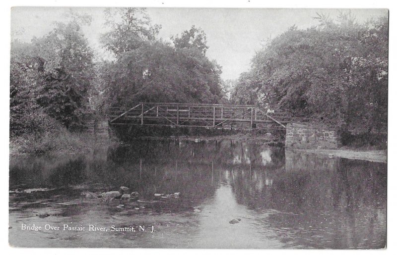 Bridge Over Passaic River, Summit New Jersey Unused Divided Back Millar Postcard