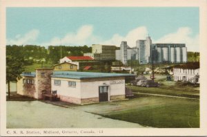 Midland Ontario CNR Station Railway Train Depot Unused Postcard G88