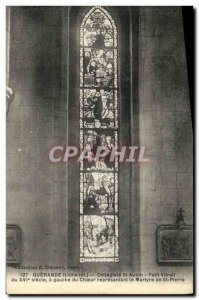 Old Postcard Guerande Collegiale Saint Aubin Small window Martyrdom of St Pierre