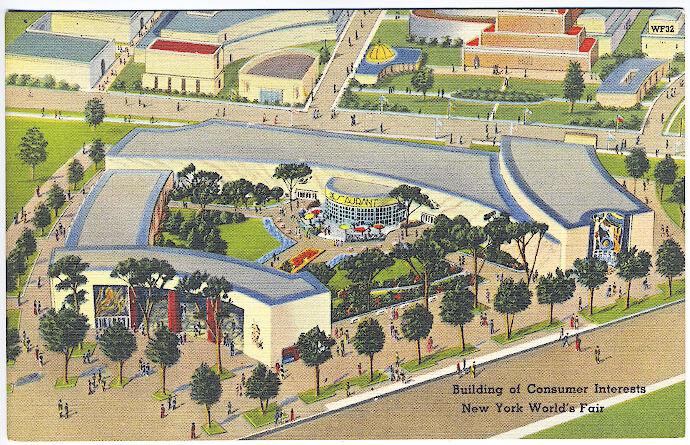 1939 New York World's Fair Building of Consumer Interests Postcard