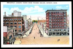 Michigan DETROIT Broadway looking North from Pingree Square ~ WB
