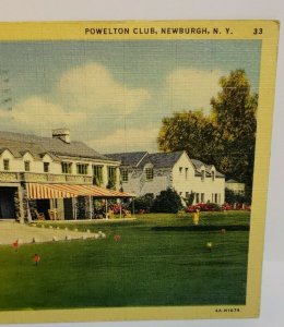 Vintage Postcard Powelton Club Newburgh New York 1944 linen 712