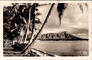 Honolulu Hawaii RPPC View of Diamond Head Postcard X2