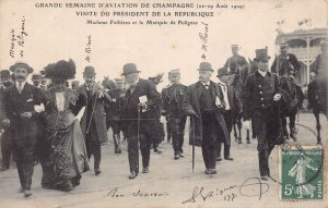 Aviation Event Semaine Champagne Fallieres Marquis de Polignac postcard B945