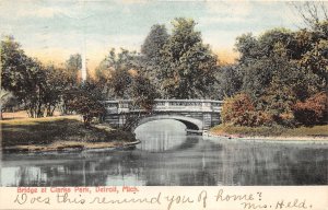 Detroit Michigan~Stone Arched Bridge @ Clarks Park~1907 Postcard