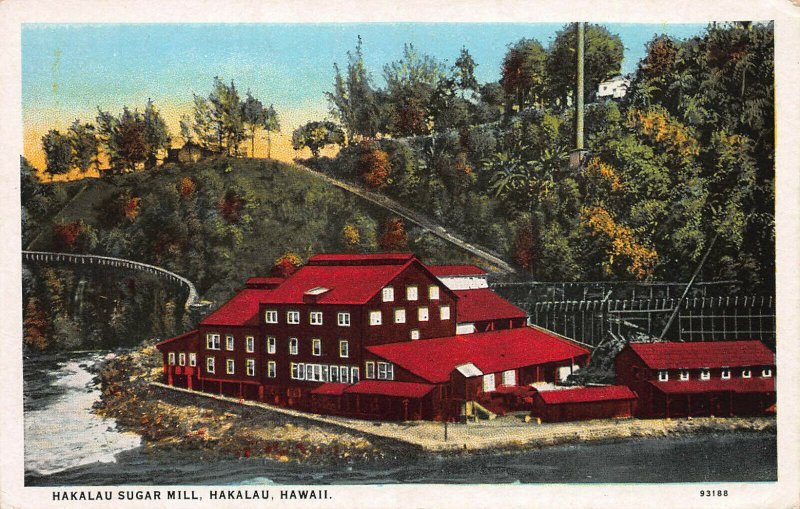 Hakalau Sugar Mill, Hakalau, Hawaii Territory, Early Postcard, Unused 