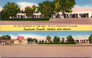 Linen Postcard Rubbish Courts US Highways 70 & 80 Deming New Mexico Roadside
