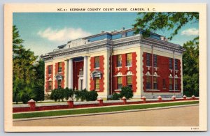 Vintage Postcard Kershaw County Court House Building Camden South Carolina SC