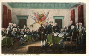 Vintage Postcard Declaration Of Independence U.S. Capitol Building Washington DC