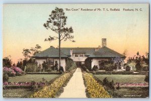 Box Court Residence Of Mr. T L Redfield Pinehurst NC Handcolored Postcard