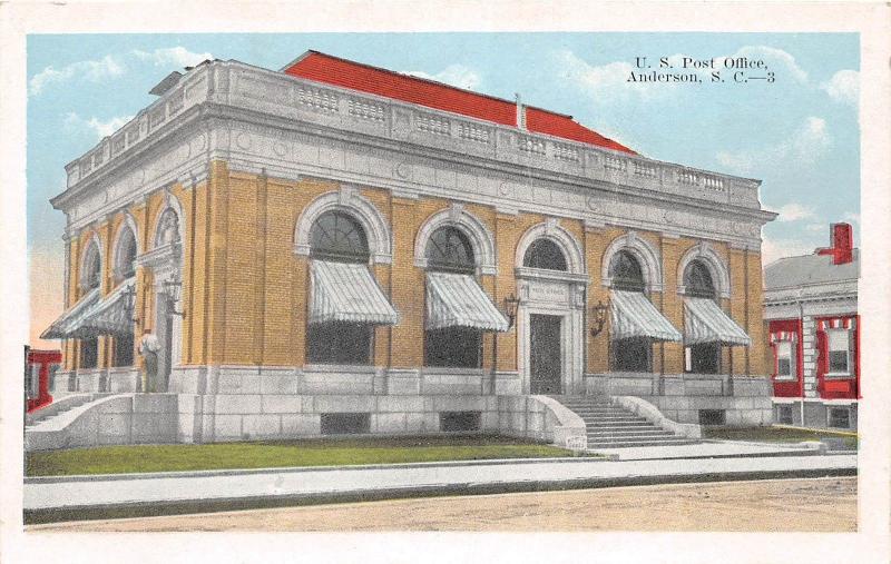 B49/ Anderson South Carolina SC Postcard c1915 United State U.S. Post Office