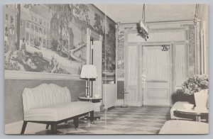 Hotel & Resort~Main Lobby Aurora Inn Aurora New York~Vintage Postcard