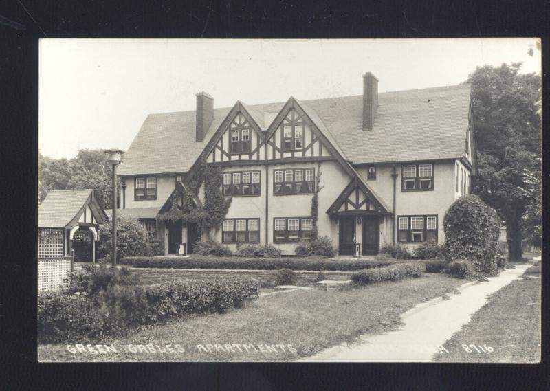 RPPC NEWTON IOWA GREEN GABLES APARTMENTS VINTAGE REAL PHOTO POSTCARD