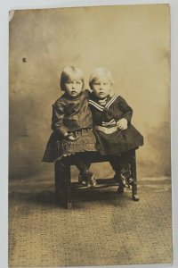 Adorable Little Blondies Sweet Children Photo Postcard R7