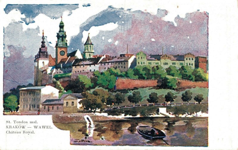 Poland Krakow Wawel Royal Castle Vintage Postcard 06.10