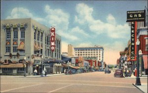 Albuquerque New Mexico NM Central Ave Colorful Linen Vintage Postcard