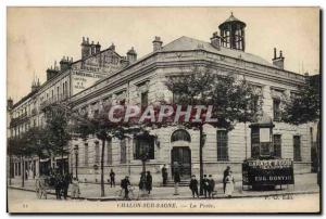 Postcard Old Post Chalon sur Saone Garage Rogier