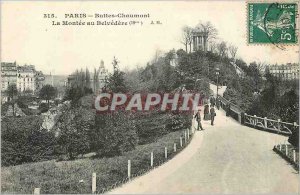 Old Postcard Paris Buttes Chaumont at the Montee Belvedere