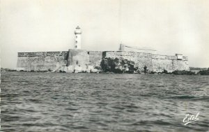 Postcard France Agde Brescou fort lighthouse