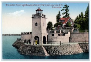 c1910 Brockton Point Lighthouse Stanley Park Vancouver BC Canada Postcard