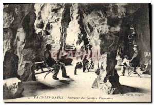 Old Postcard Cave Vals les Bains Interior of Vivaraises Caves