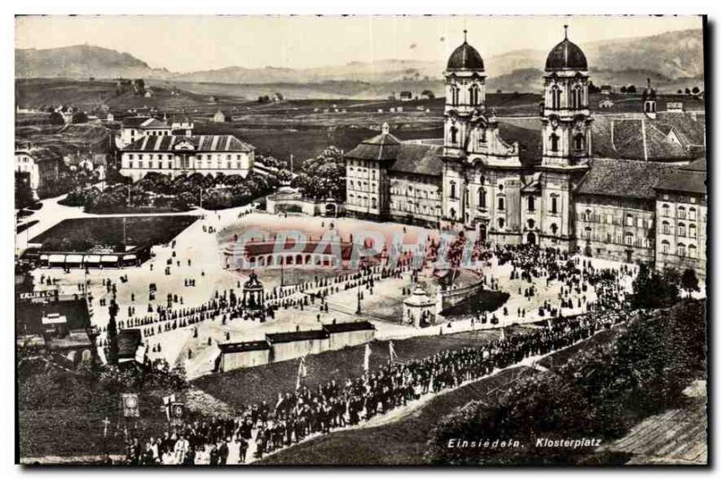 Old Postcard Einsiedeln Klosterplatz