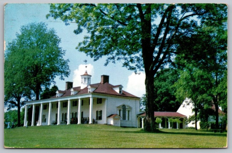 Mount Vernon Virginia George Washingtons Mansion Chrome Cancel WOB Postcard