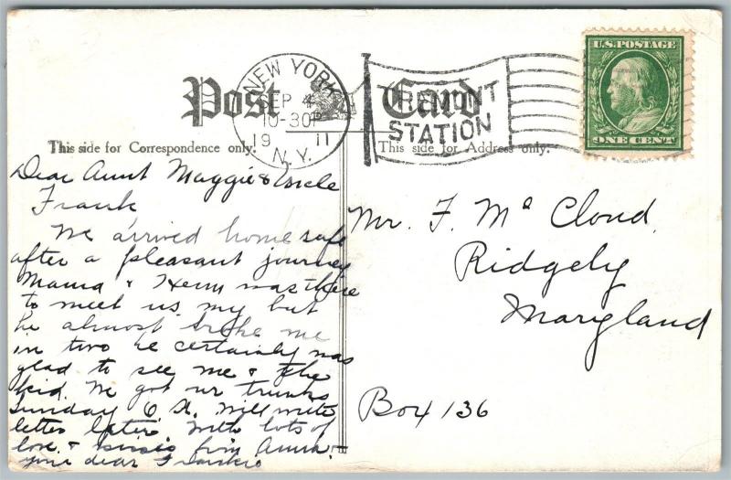 KEANSBURG NJ HOTEL & PIER 1911 ANTIQUE POSTCARD