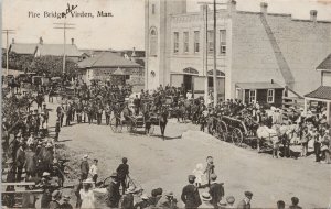 Virden Manitoba Fire Brigade (spell error) c1909 Postcard H19