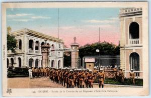 SAIGON, VIETNAM   Entree de CASERNE du 11th Regiment Colonial Infantry  Postcard