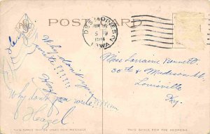 Locust Street Bridge Streetcar Library Coliseum Des Moines Iowa 1914 postcard
