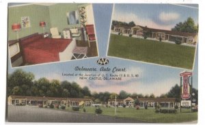 Postcard Delaware Auto Court Hotel New Castle Delaware DE