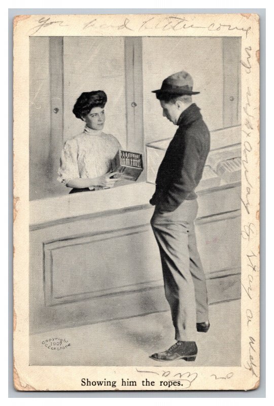 Postcard c1910 Showing Him The Ropes Cigars