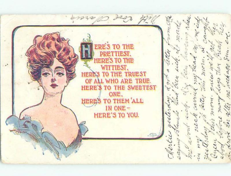 Divided-Back PRETTY WOMAN Risque Interest Postcard AA7862