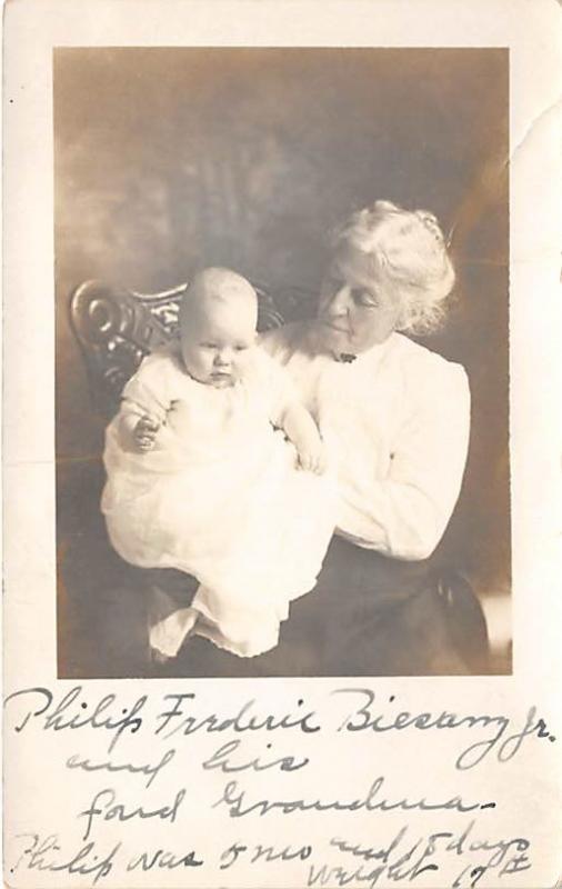 Philip Fredric Biesam Jr & Grandma Child, People Photo Writing on back 