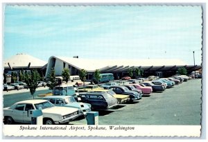 Spokane Washington WA Postcard Spokane International Airport c1960's Parking Lot