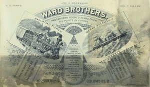 Ward Brothers Railroad ticket, Ocean. Steamship White Star Columbus OH #2 P54