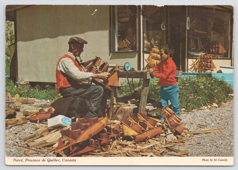 Perce~Providence De Quebec~Carada~Old Boat Builder~Child Watching~Continental PC 