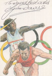 Lynn Davies British Olympic Gold Athletics Hand Signed Postcard