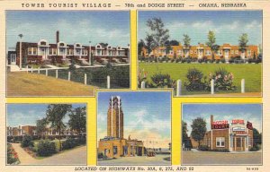 Tower Tourist Village Motel US 30A Omaha Nebraska linen postcard